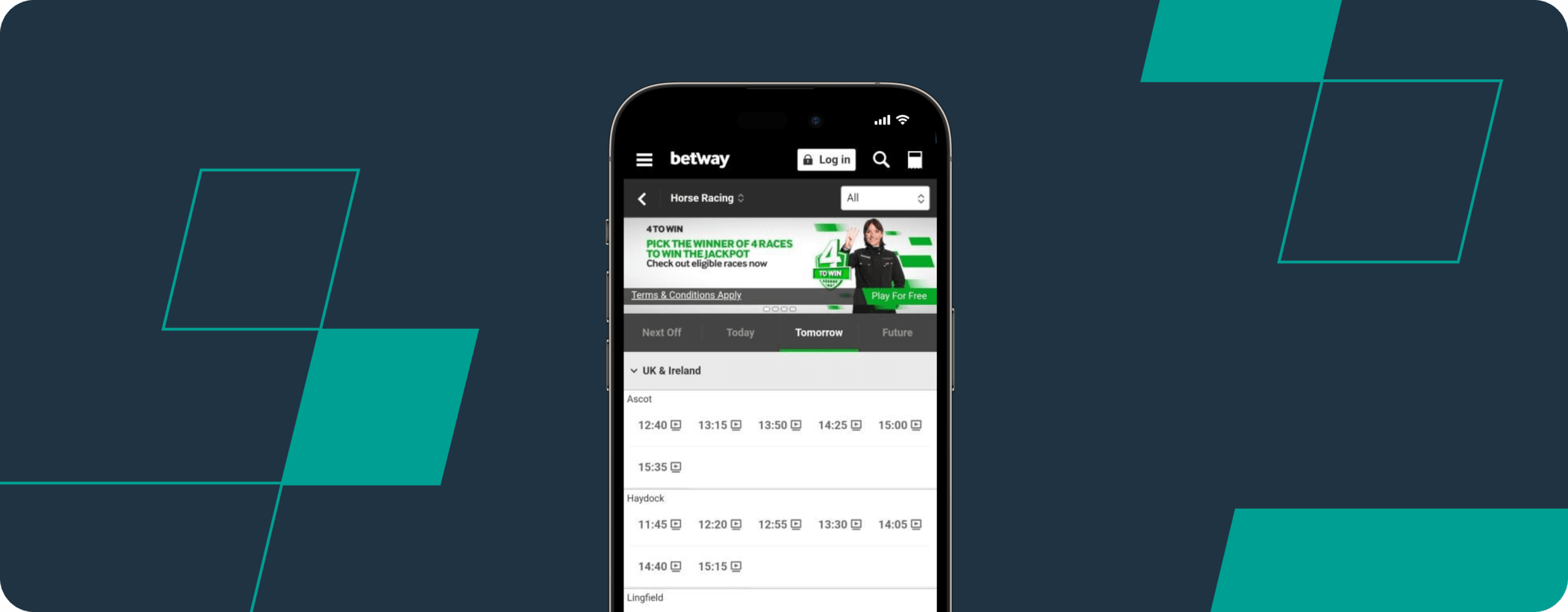 betway horse racing app screenshot