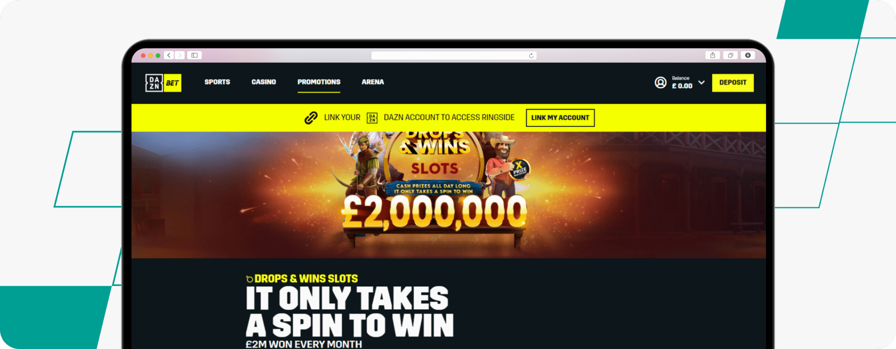 dazn bet drops & wins offer screenshot