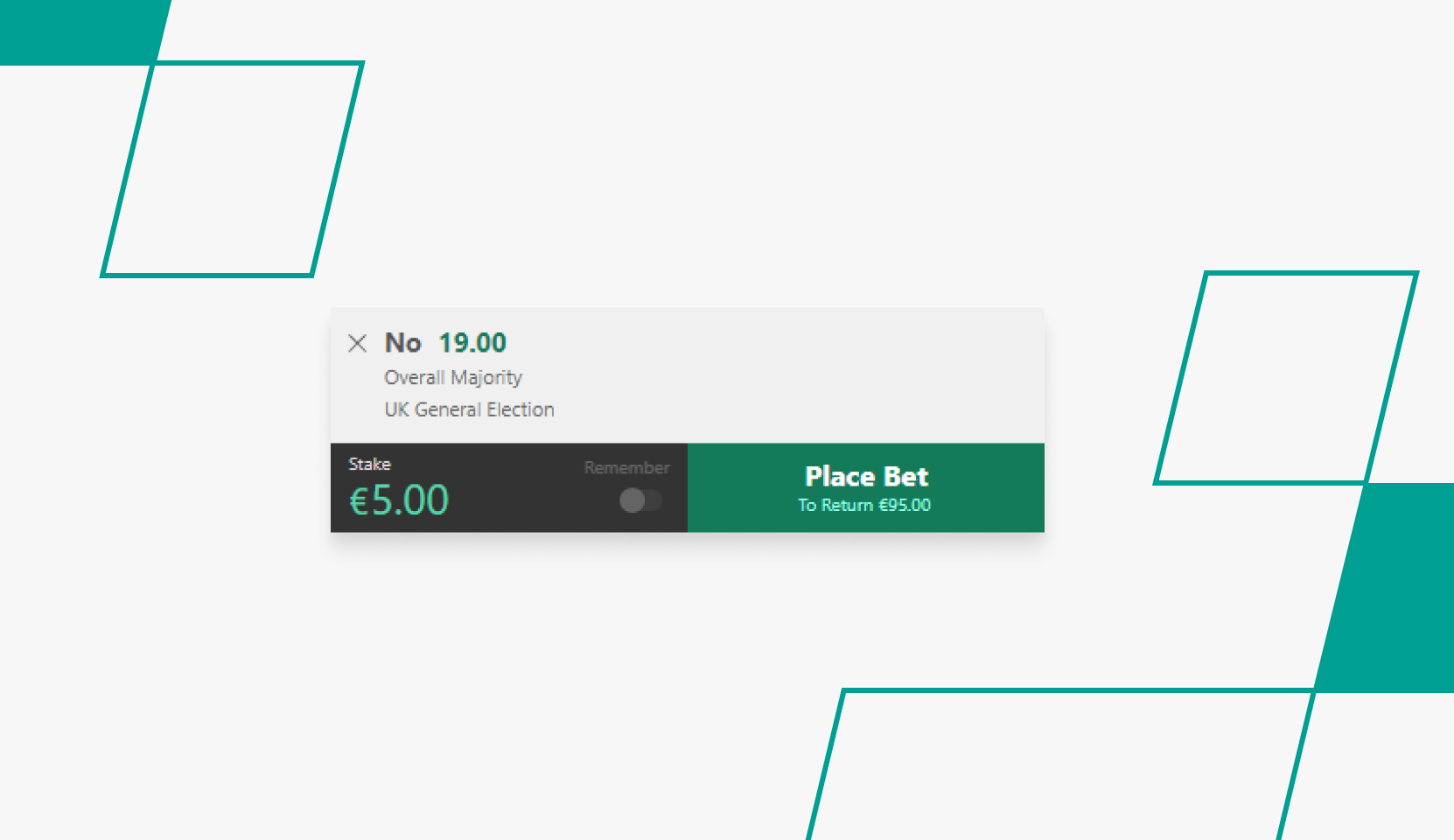 screenshot of bet365 place bet step