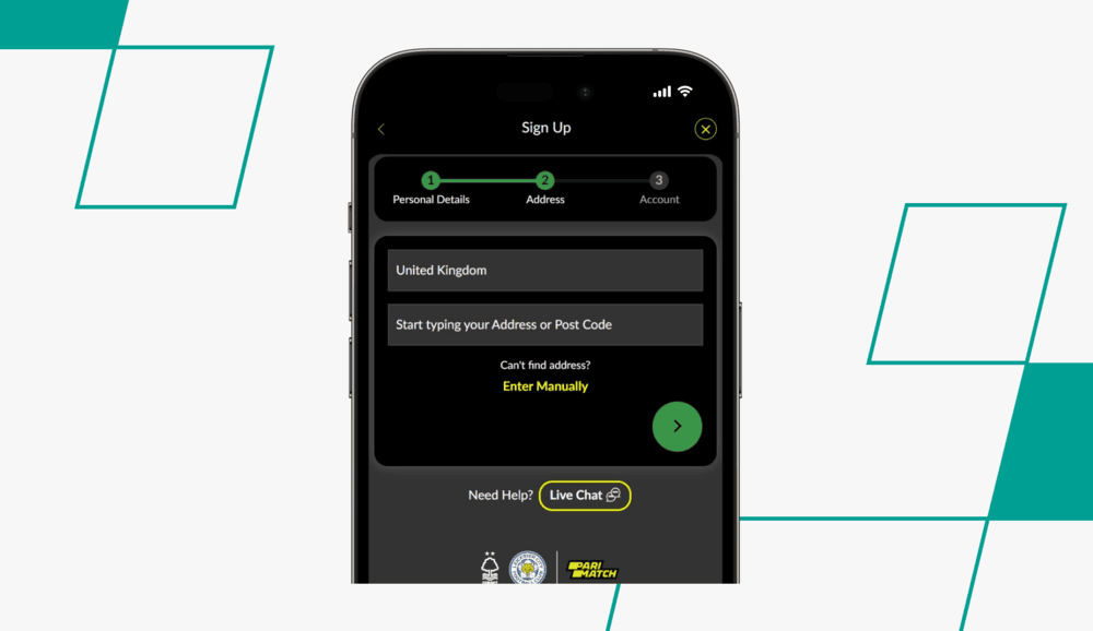 screenshot showing parimatch registration process